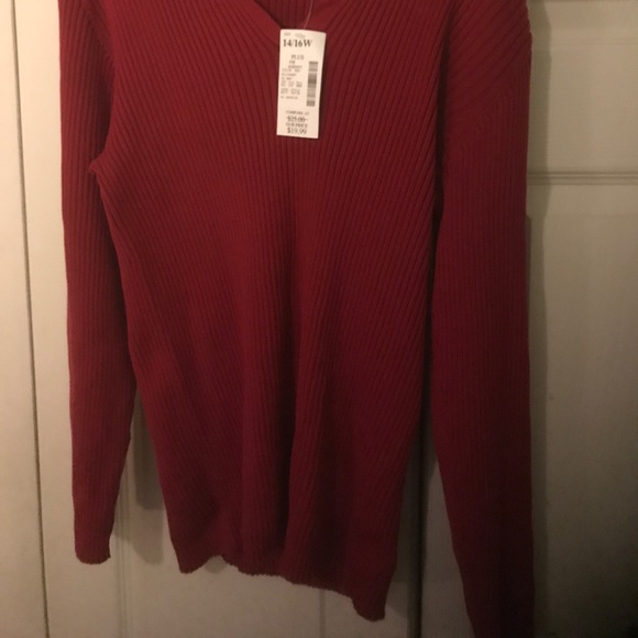 NWT Fashion Bug red ribbed sweater! Size 14/16 - Picture 3 of 3